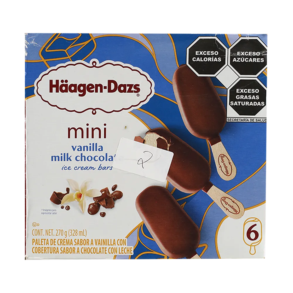 Multipack Paletas Vainilla Con Chocolate Haagen Dazs 6 Piezas