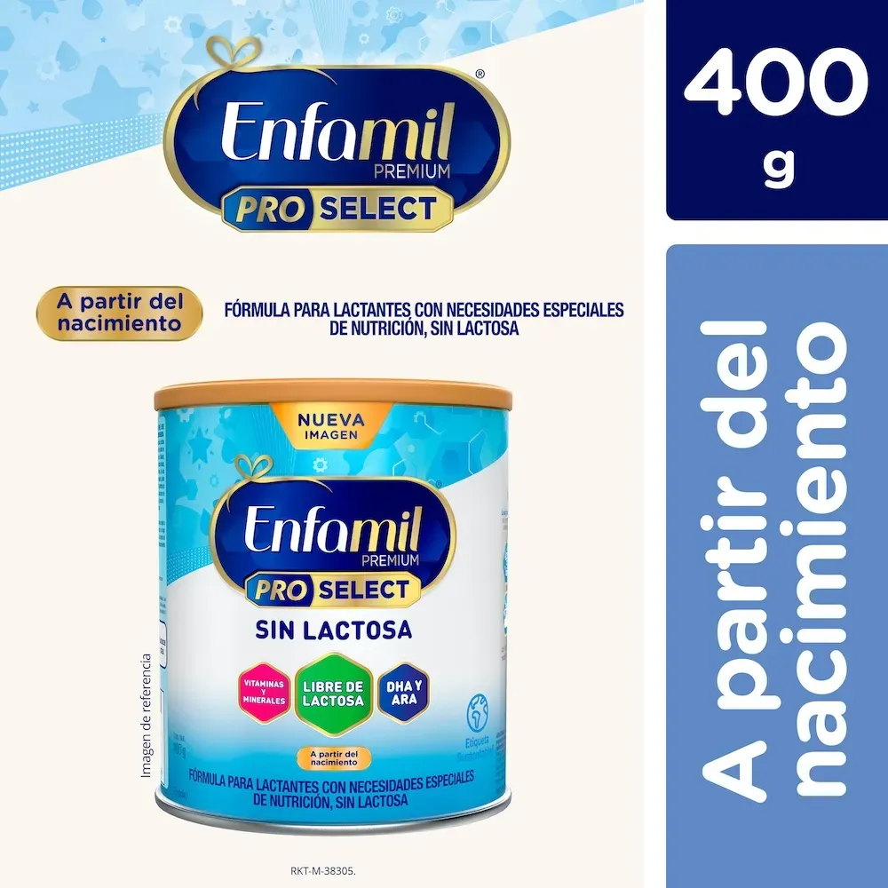 Fórmula infantil Especializada Enfamil Sin Lactosa a partir del nacimiento.   400 Gr