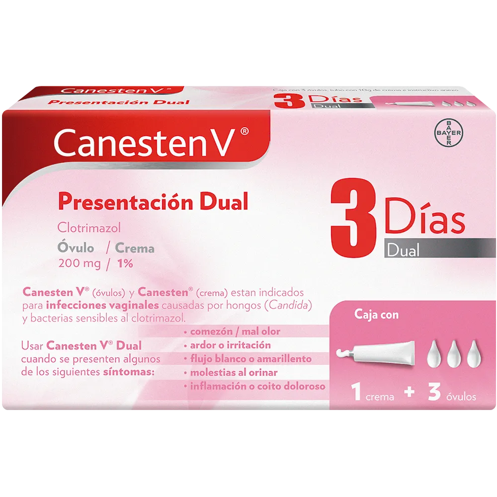 Canesten V Dual 3D 200 Mg Ovulos Bay Consum 3 Pza