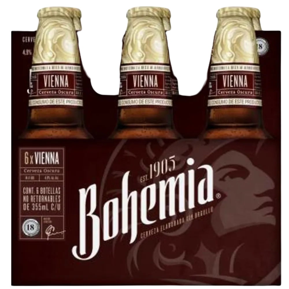 Cerveza Six Pack Botella Obscura Bohemia 355 Ml