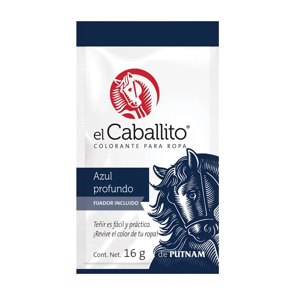 Colorante Azul profundo Para Ropa El Caballito 1 pza