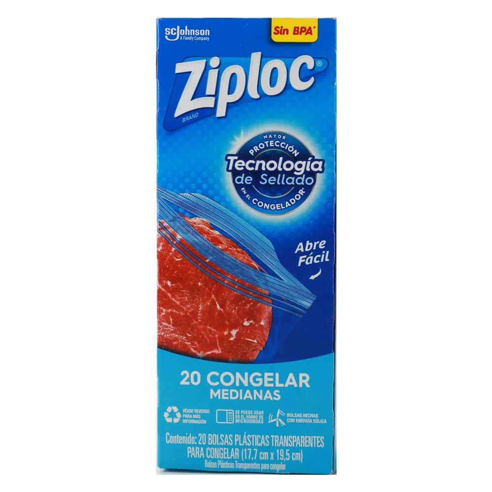 Bolsa Para Alimentos Con Cierre M 17.7X19.5 Ziploc 20 Pz