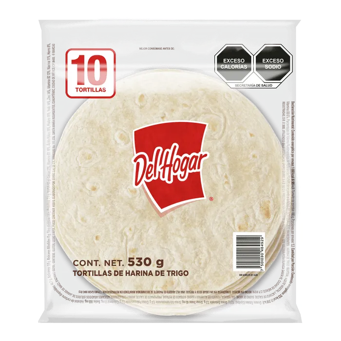 Tortillas De Harina Chihuahua 10 Pz Del Hogar 535 g