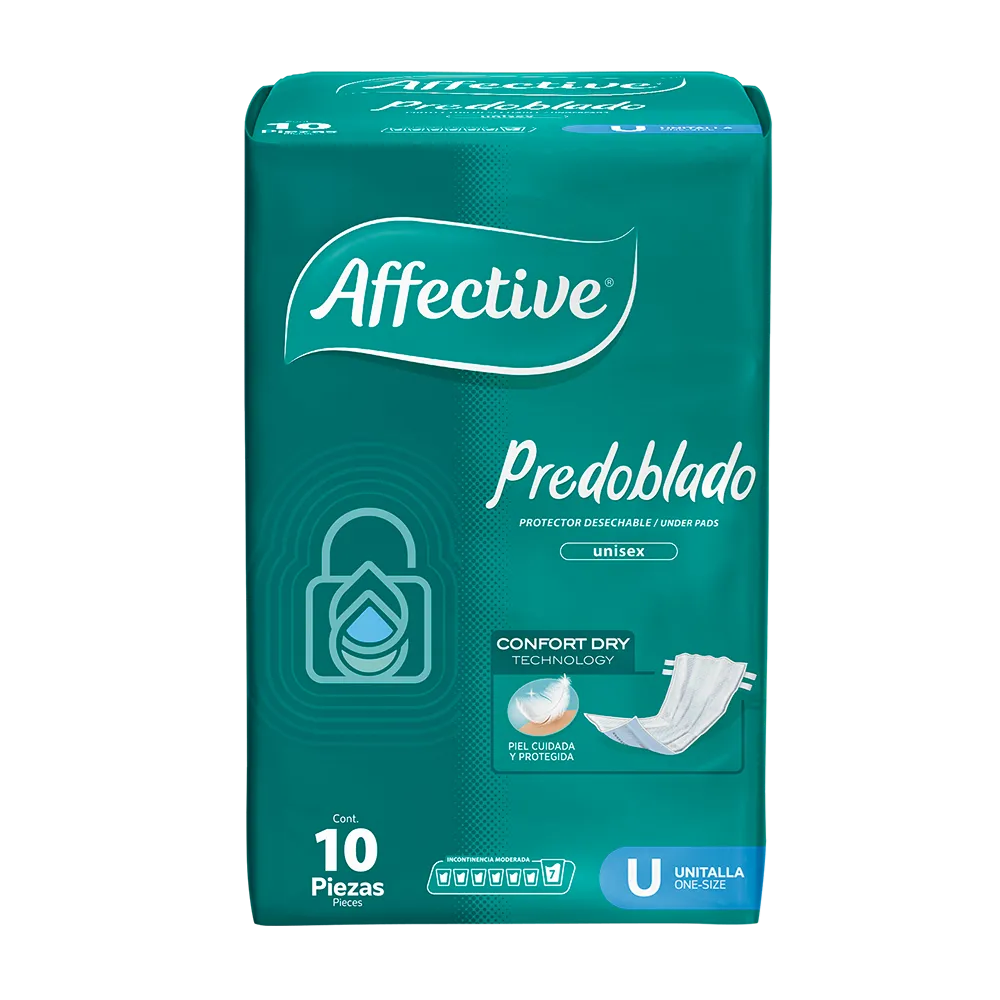 Affective Pañal Predoblado para adulto Unitalla   10 Pzas