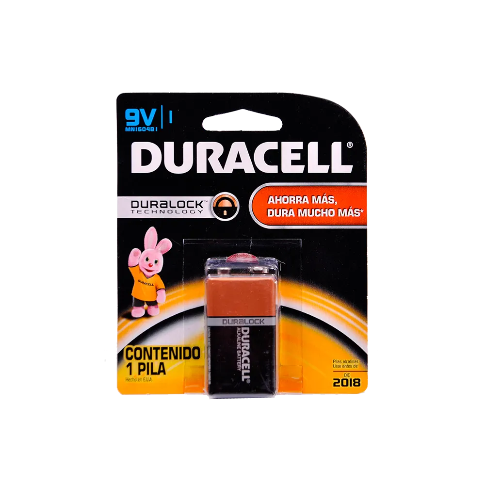 Pila Alcalina 9V Duracell 1 Pz