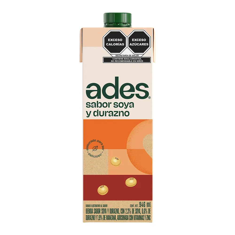 Bebida Soya Durazno Ades 946 Ml