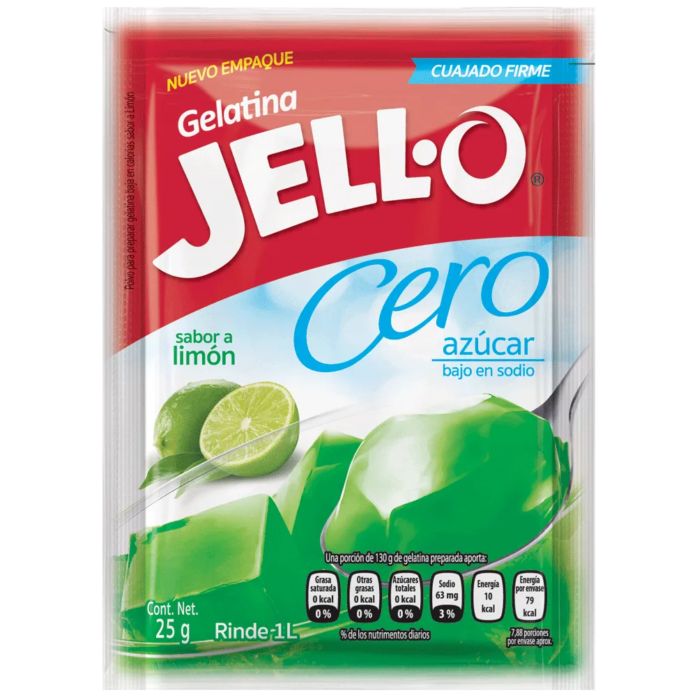 Gelatina Baja En Calorias Limon Jell-O 25 Gr