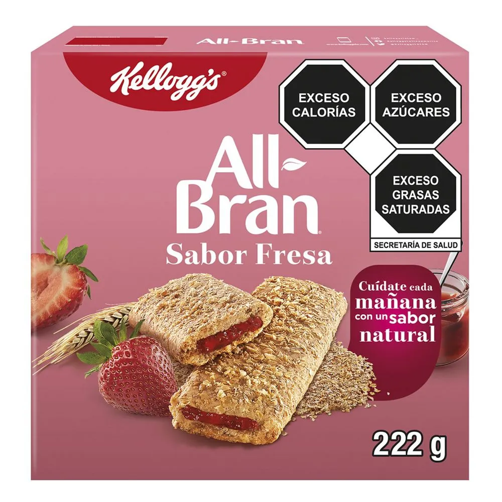 Barra All Bran Fresa 6Pz Kelloggs 222 g