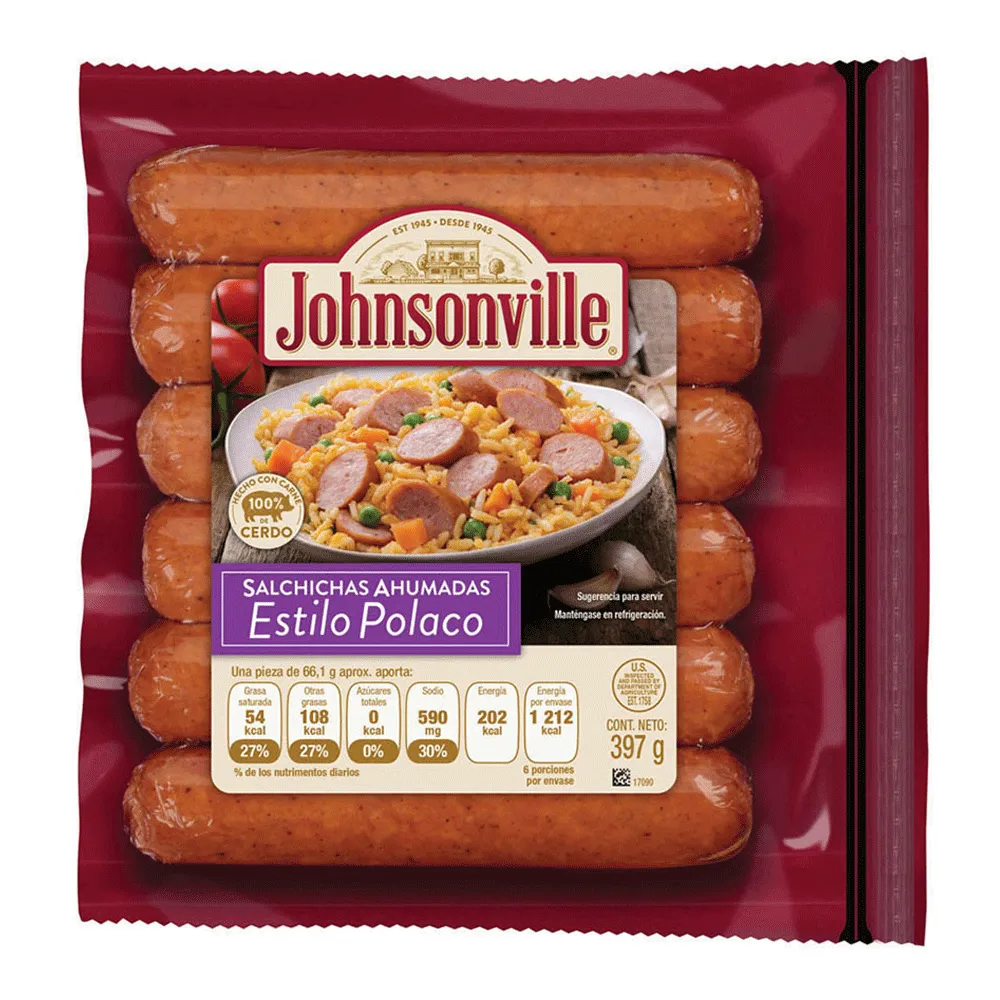 Salchicha Tipo Polaca Johnsonville 397 Gr