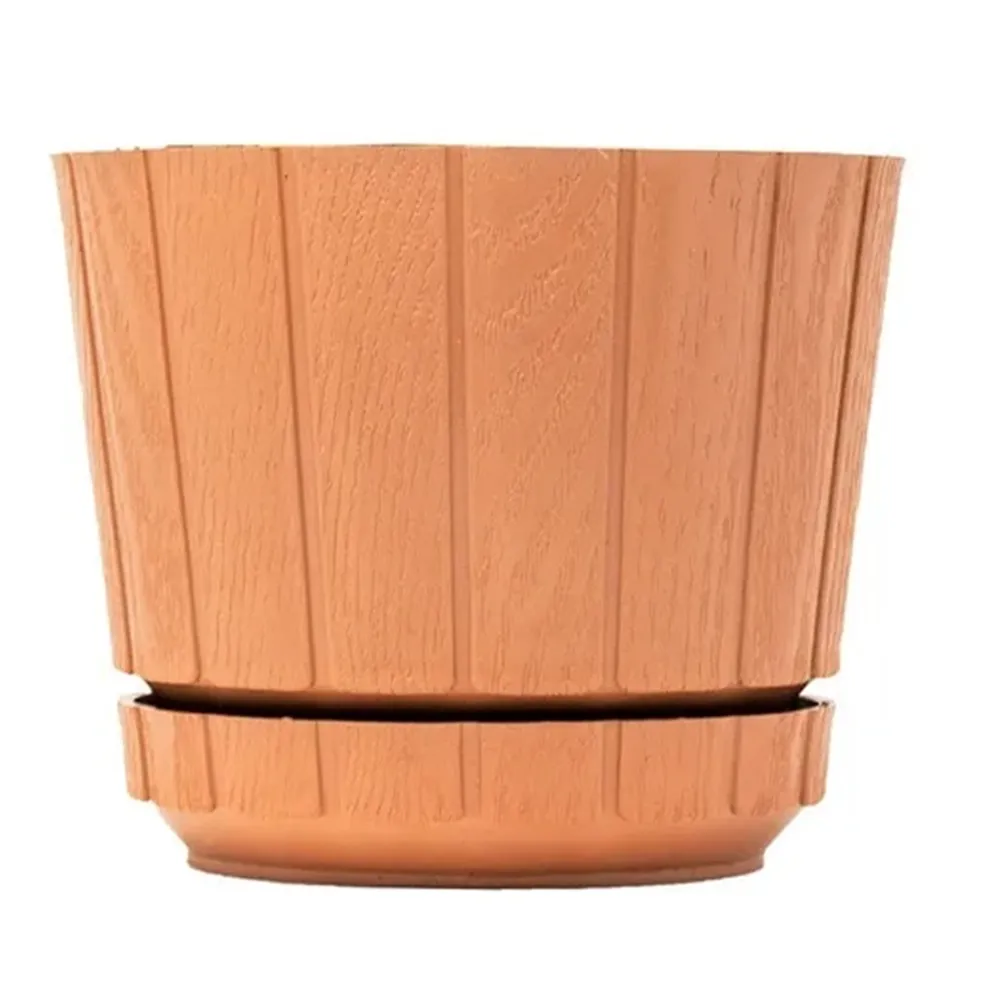 Maceta Redonda Con Base 517C Terracota Dnovo 1 Pz