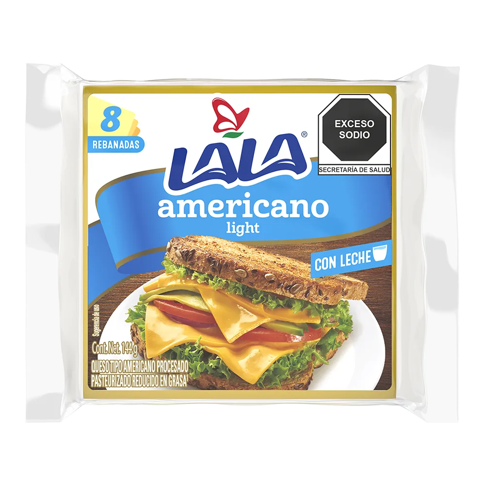 Queso Americano Rebanado Light Lala 144 g