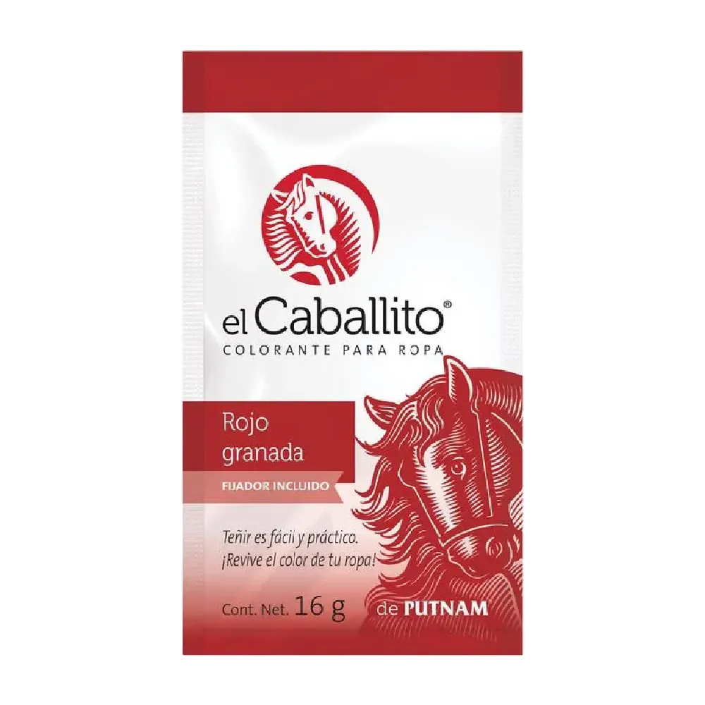 Colorante Para Ropa rojo granada El Caballito 16 g