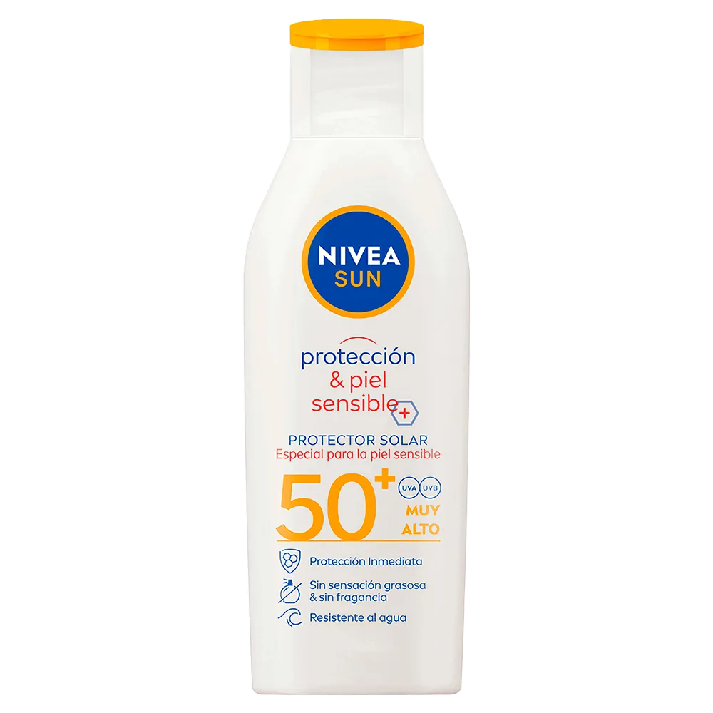 Protector Solar Fps 50+ Piel Sensible Nivea Sun 200 Ml