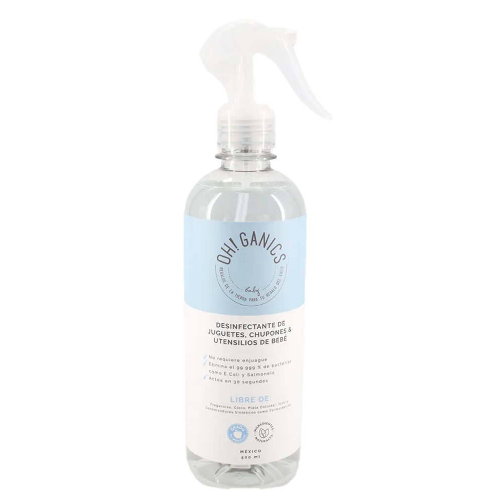 DESINFECTANTE DE JUGUETES CHUPONES & UTENSILIOS DE BEBE OH! GANICS 500 MILILI