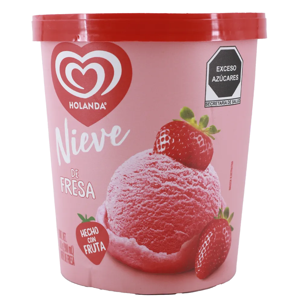 HELADO DE FRESA HECHO CON FRUTA HOLANDA 900 MILILI