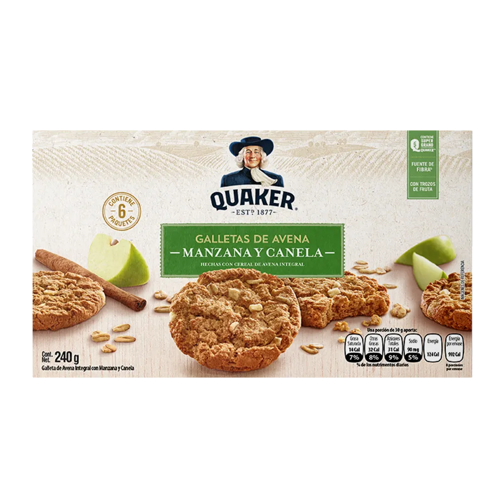 Galleta De Avena Manzana Y Canela Quaker 240 g