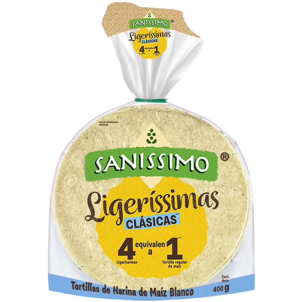 TORTILLA CLASICAS LIGERISSIMAS SANISSIMO 400 GRAMOS