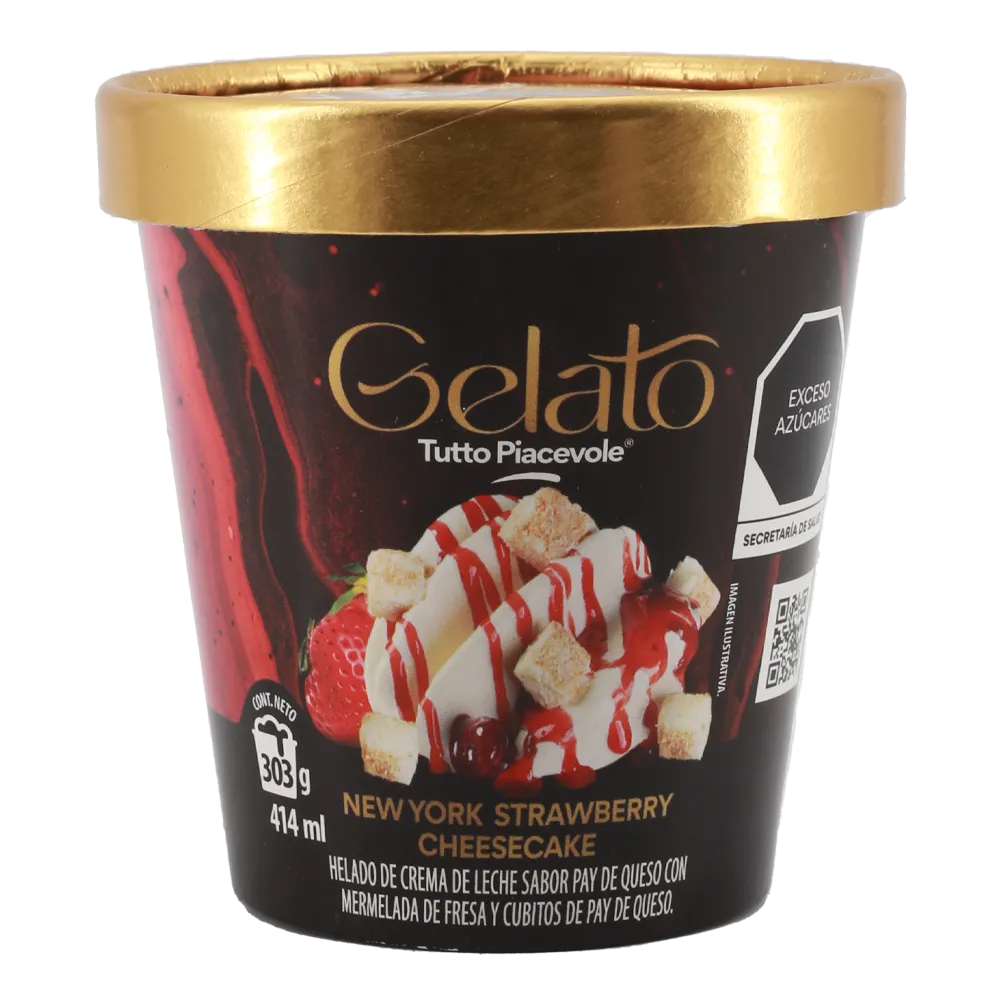 Helado Sabor Pay De Queso Con Mermelada De Fresa Tutto Piacevole 303 g