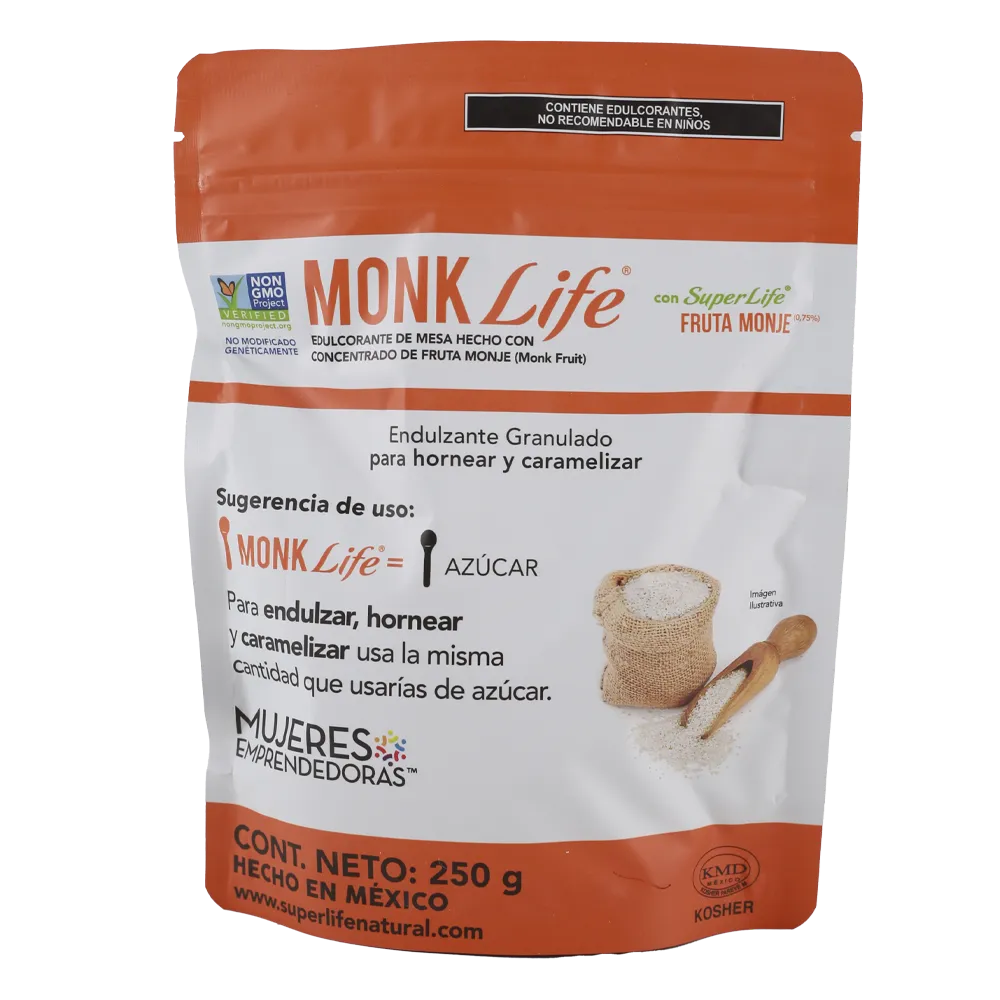 EDULCORANTE DE MESA + FRUTA DEL MONJE 0.75% BOLSA SUPER LIFE 250 GRAMOS