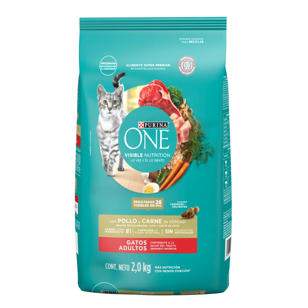 Alimento Seco Premium Para Gato Pollo Y Carne One 2 Kg