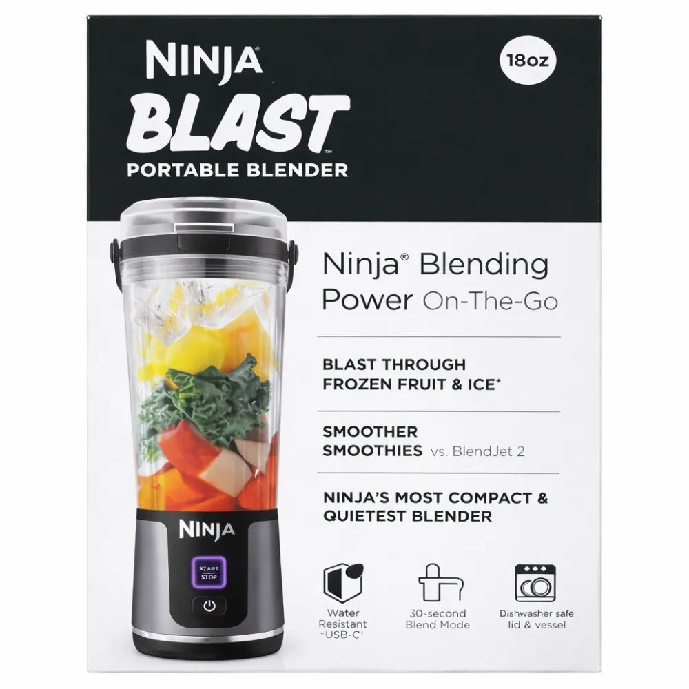 LICUADORA PORTATIL NINJA NINJA BLAST 18OZ USB-C 2 NINJA 1 PIEZA