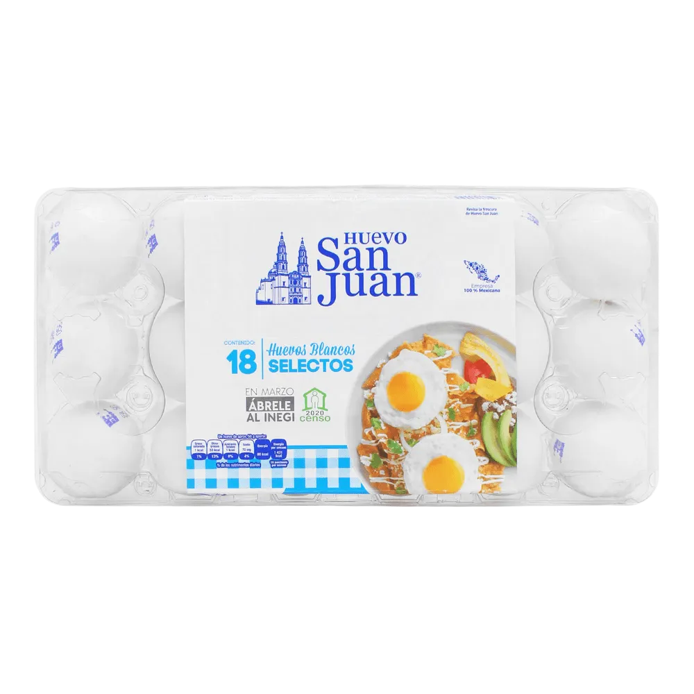 Huevo blanco con 18 San Juan 1 cartera