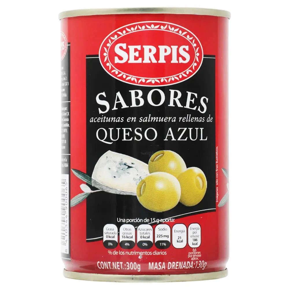 Aceituna Rellena Queso Azul Serpis 300 Gr