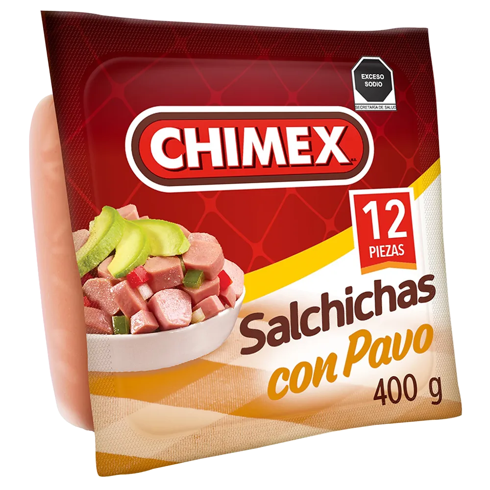 Salchicha De Pavo Chimex 12 Pz