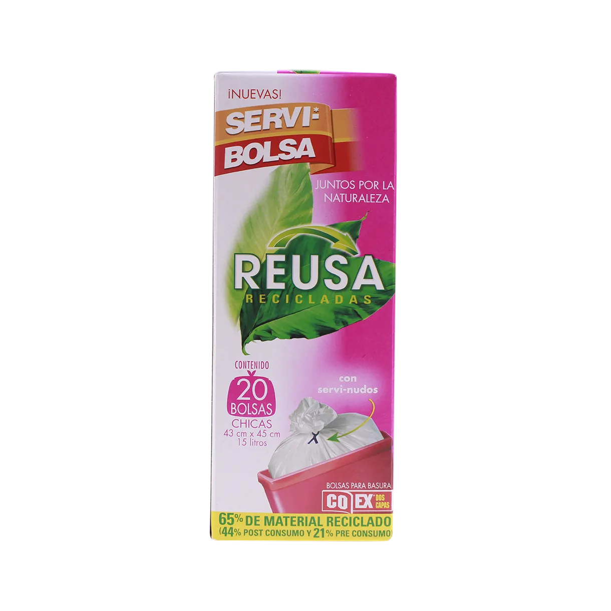 Bolsa Para Basura Ch 43X45 Reciclada Servi-Bolsa 20 Pza