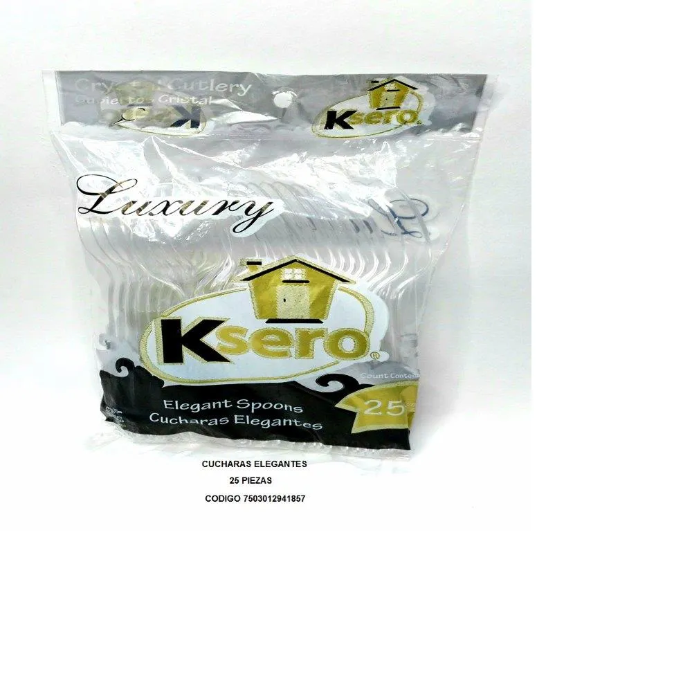 Cuchara De Plastico Transparente Luxury 25 Pza