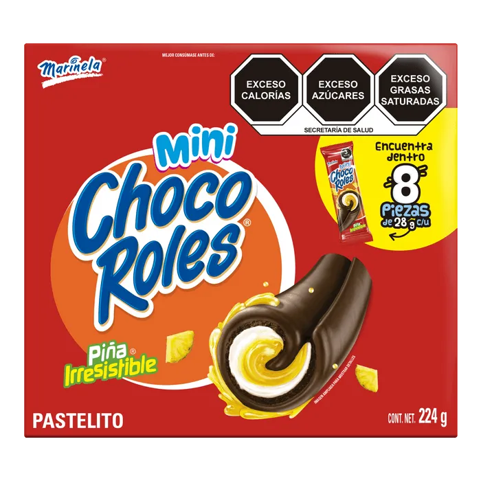 Caja Mini Pastelito Chocorrol 8Pzas Marinela 224 g