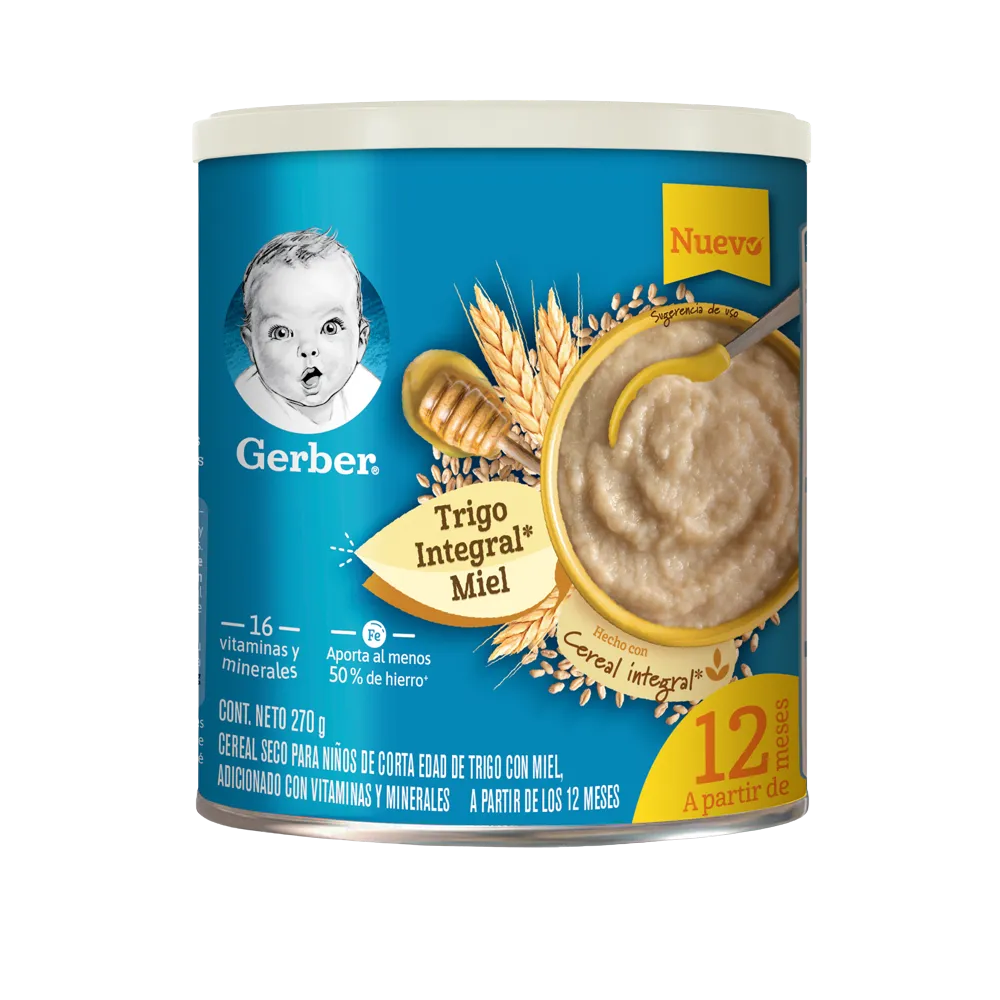Cereal Infantil Gerber Etapa 4 Trigo Miel Integral 270g