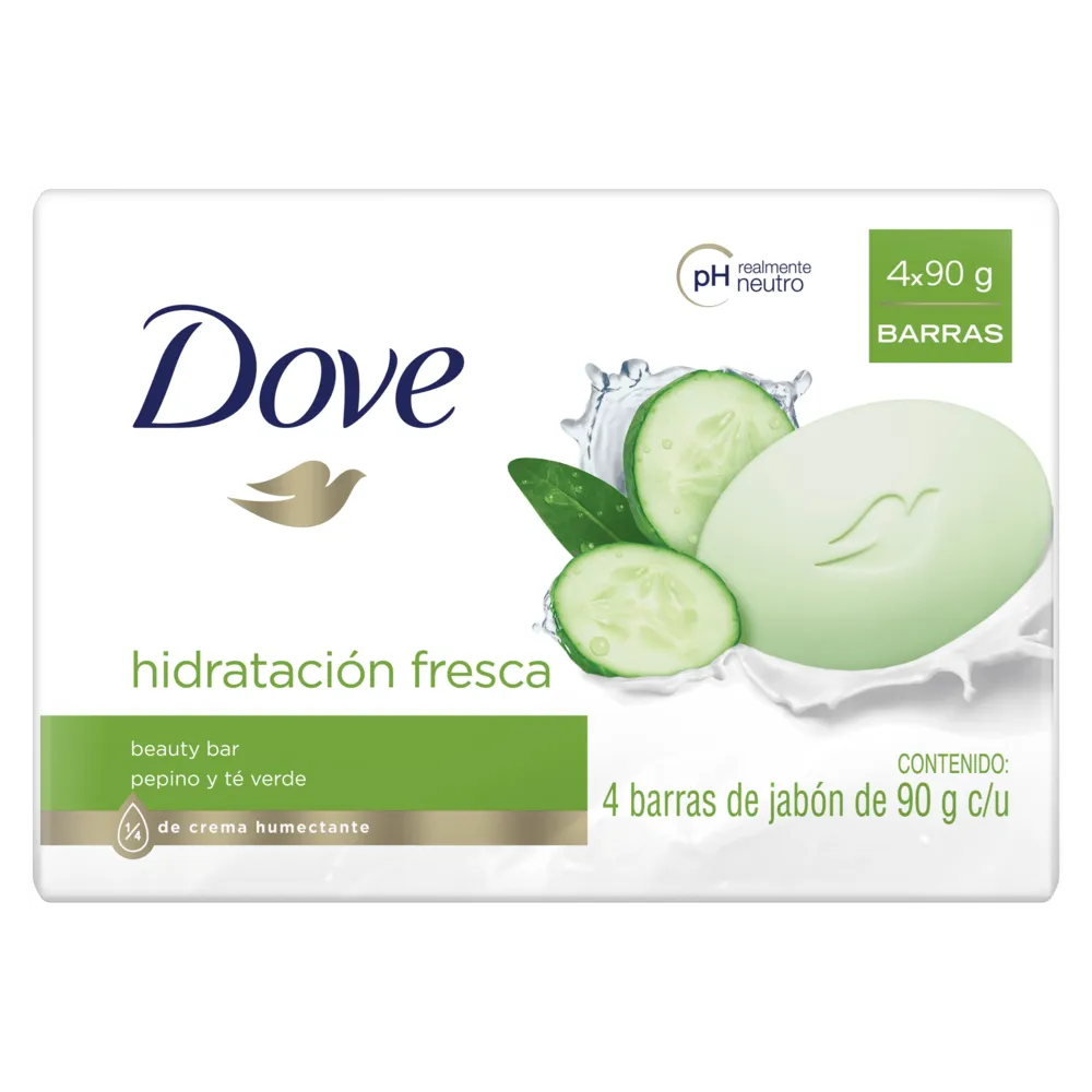 Jabon Barra 4Pack Pepino Y Te Verde Dove 90 g
