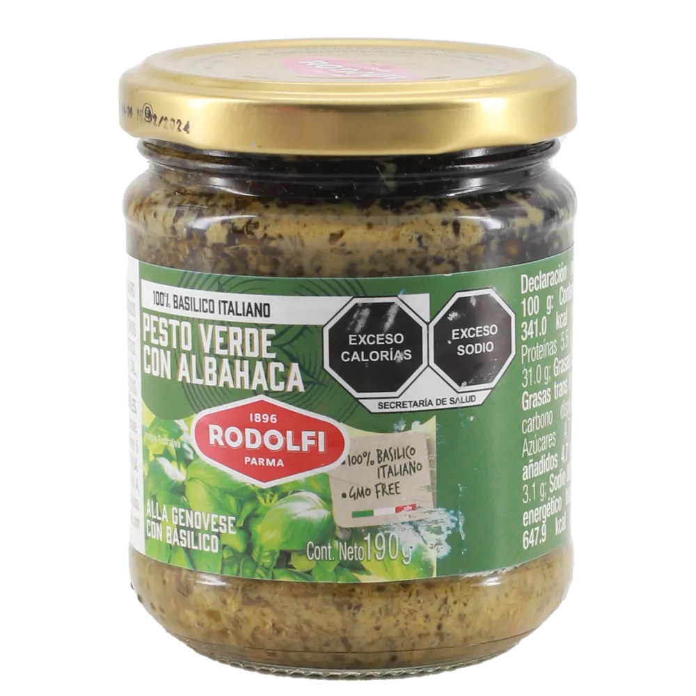 Pesto Verde A La Genovese Con Albahaca Rodolfi 190 Gr
