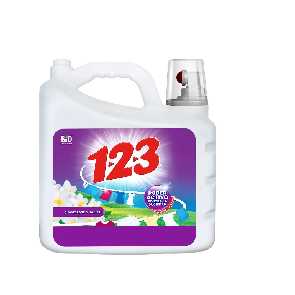 DETERGENTE LIQUIDO SUAVIZANTE Y JAZMIN 123 9 LITRO