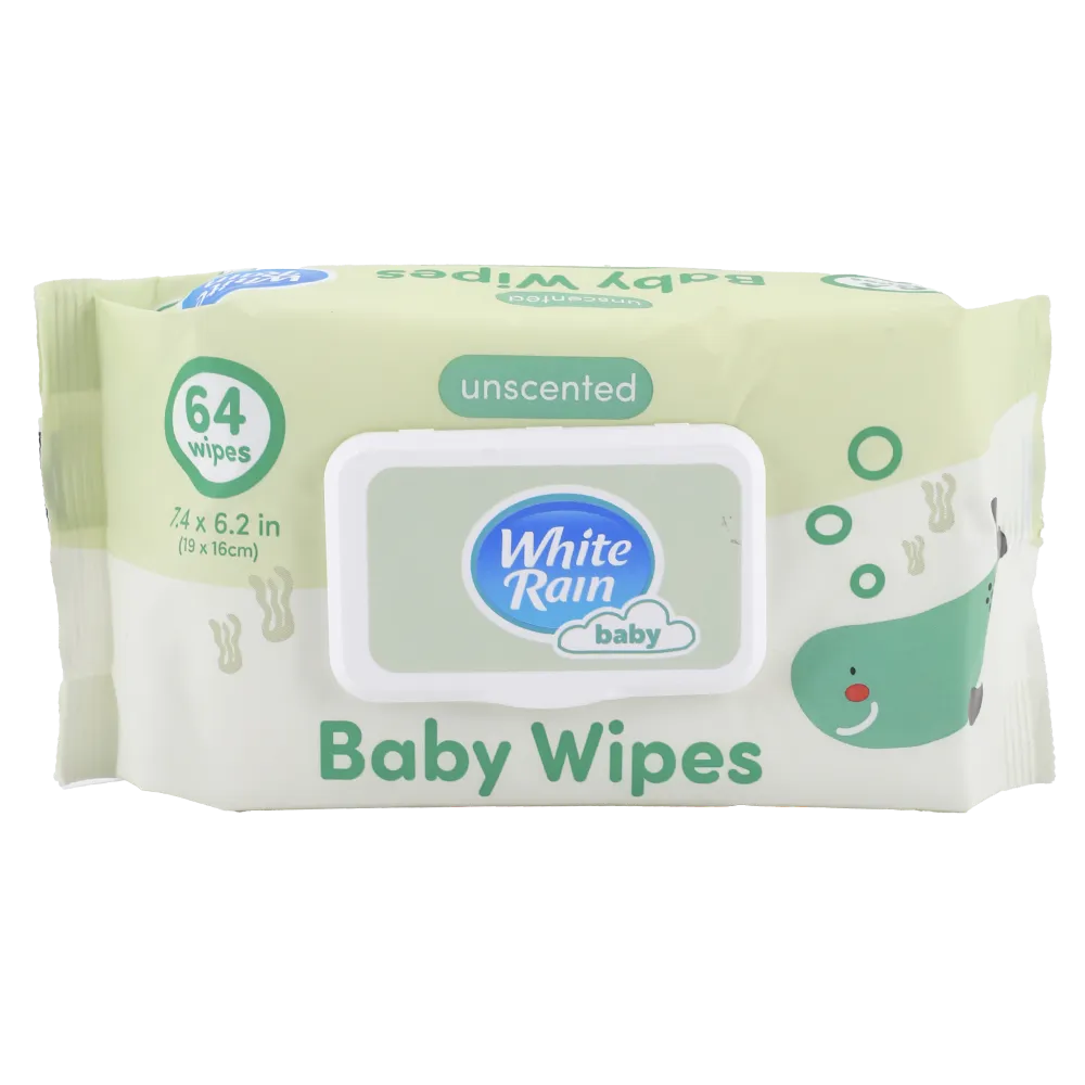 Toallitas Humedas Unscented White Rain 64 Pza
