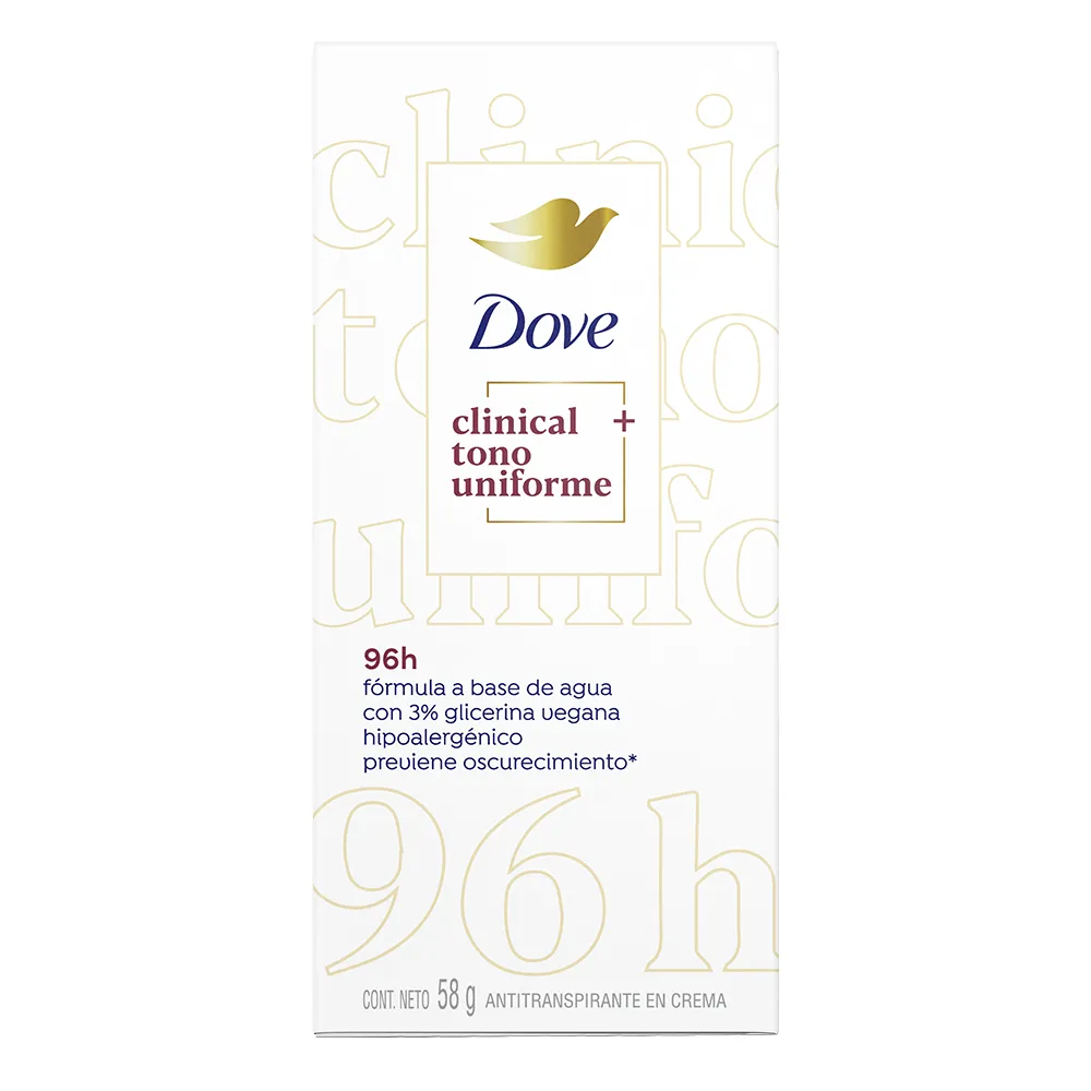 Antitranspirante En Crema Clinical + Tono Unif Dove 58 g