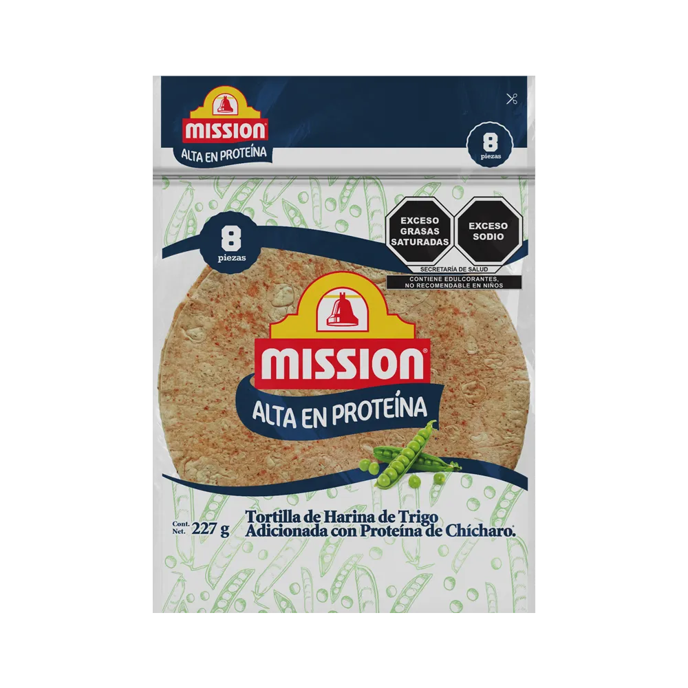 TORTILLA ALTA EN PROTEiNA 8PZ MISSION 227 GRAMOS