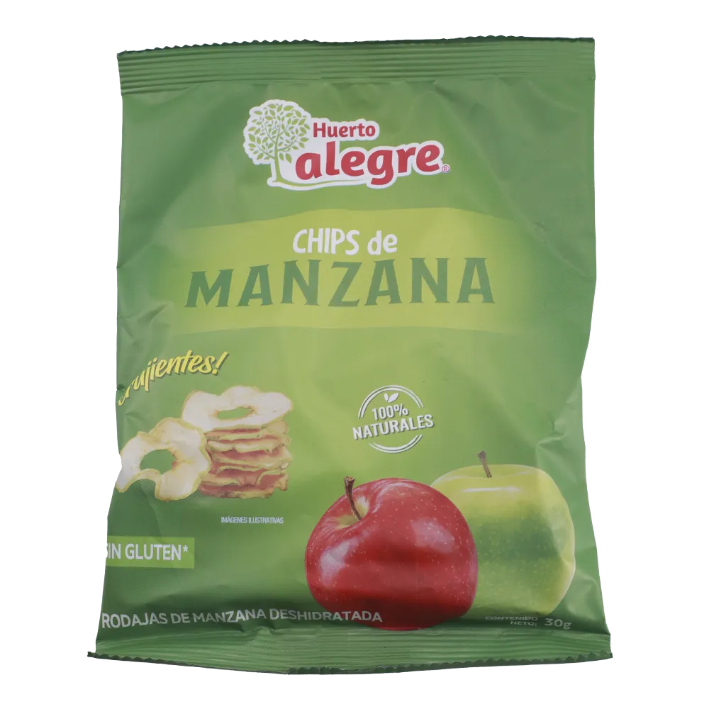 CHIPS DE MANZANA DESHIDRATADA HUERTO ALEGRE 30 GRAMOS