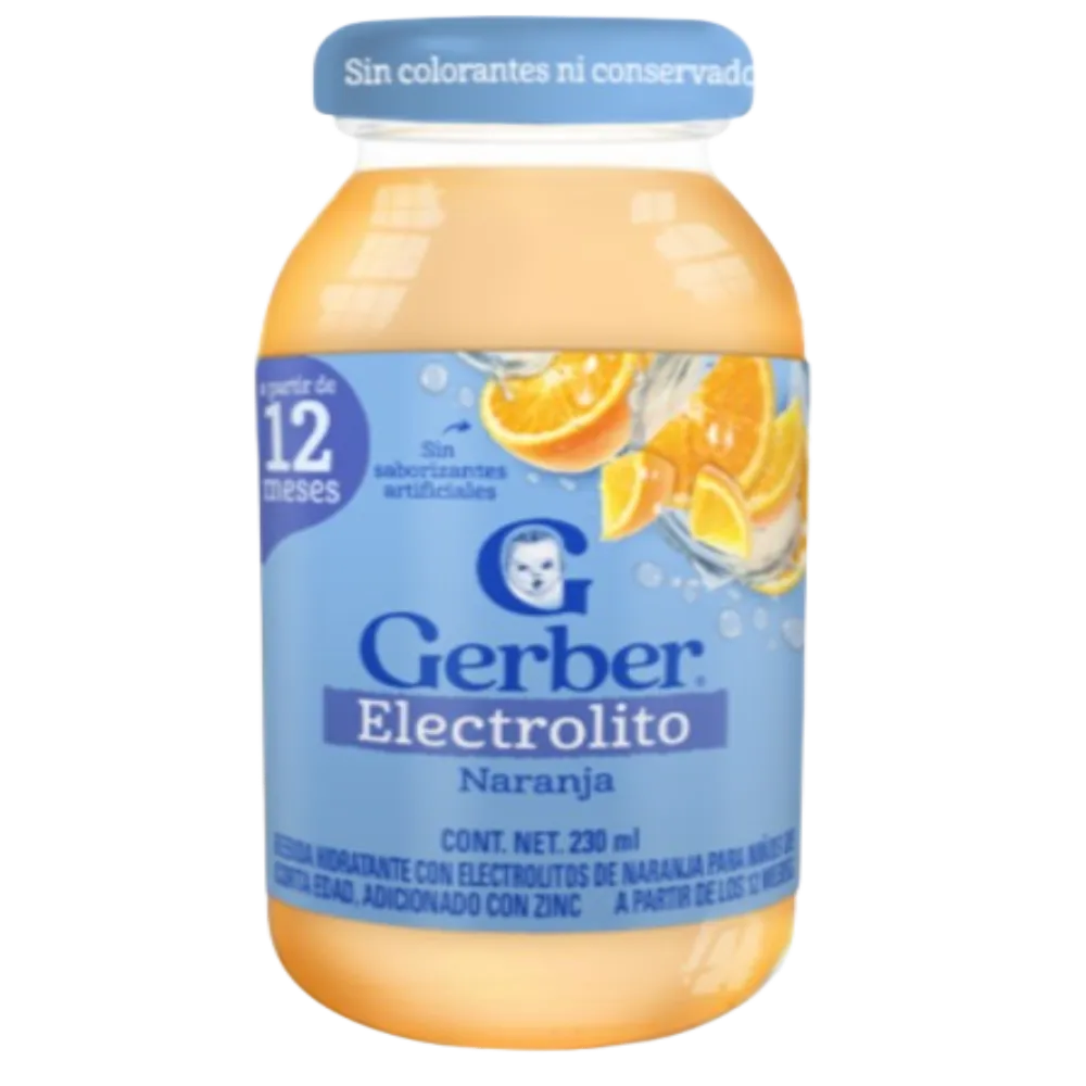 ELECTROLITOS AGUA+NARANJA GERBER 230 MILILI