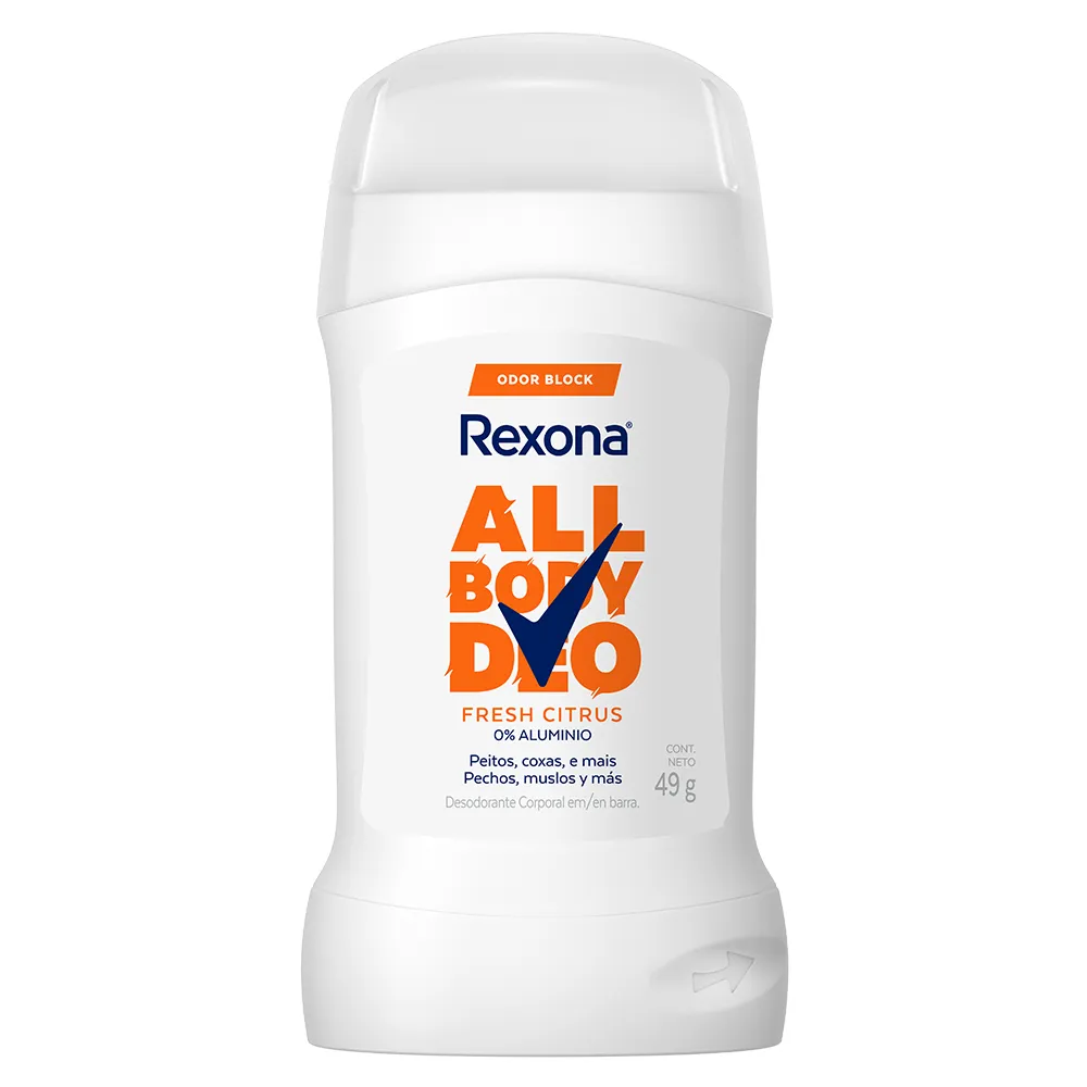 DESODORANTE BARRA ALL BODY FRESH CITRUS REXONA 49 GRAMOS