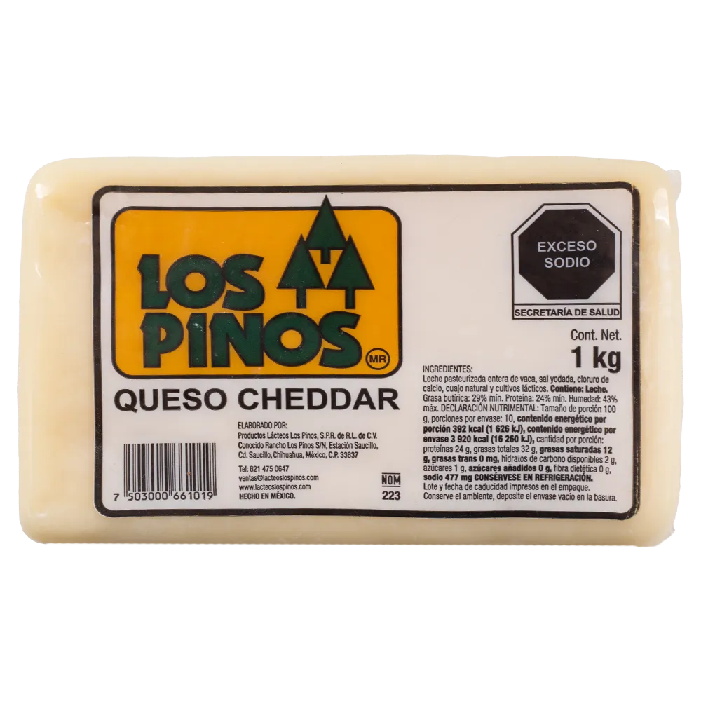 Queso Cheddar Barra Los Pinos 1 Kg