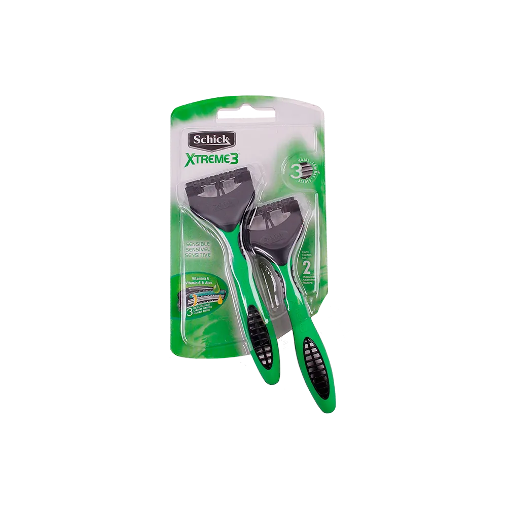 Rastrillo Desechable Xtreme Sensible Schick 2 Blister