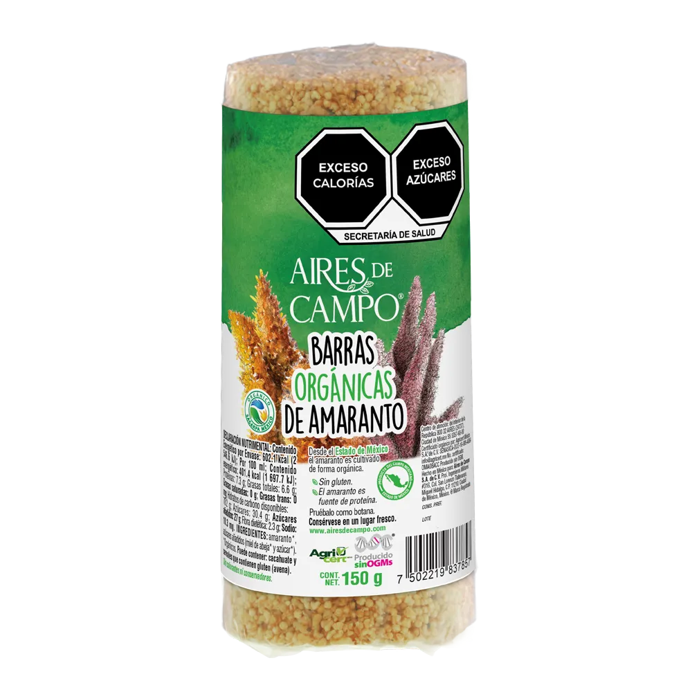 Barra De Cereal Amaranto Organico Natural Aires De Campo 150 g