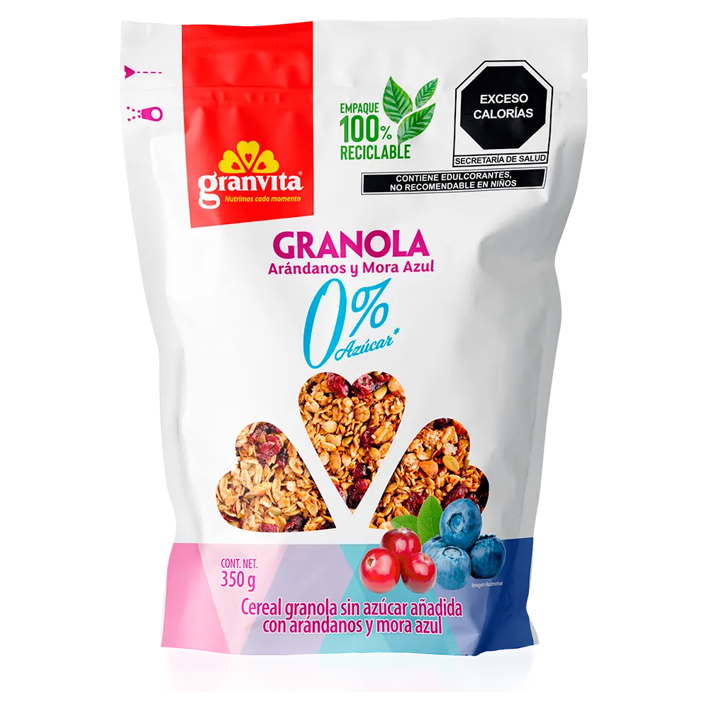 Granola Arandanos Y Mora Azul 0% Azucar Añadida Granvita 350 Gr