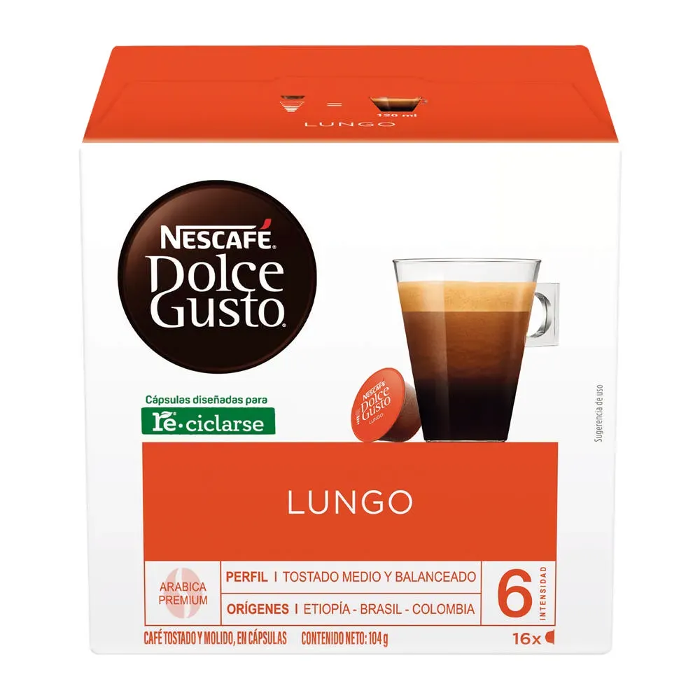 Cafe Liquido Capsulas Lungo Nescafe 112 Gr