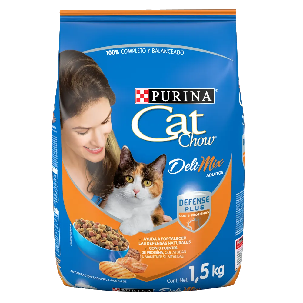 Alimento Seco Premium Para Gato Delimix Carne Pollo Cat Chow 1.5 Kg