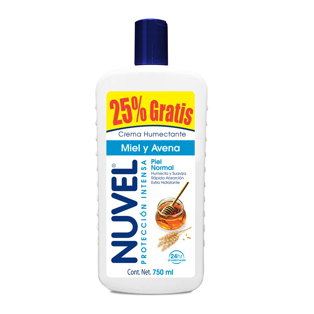 Crema Liquida Corporal Miel Y Avena Nuvel 750 Ml