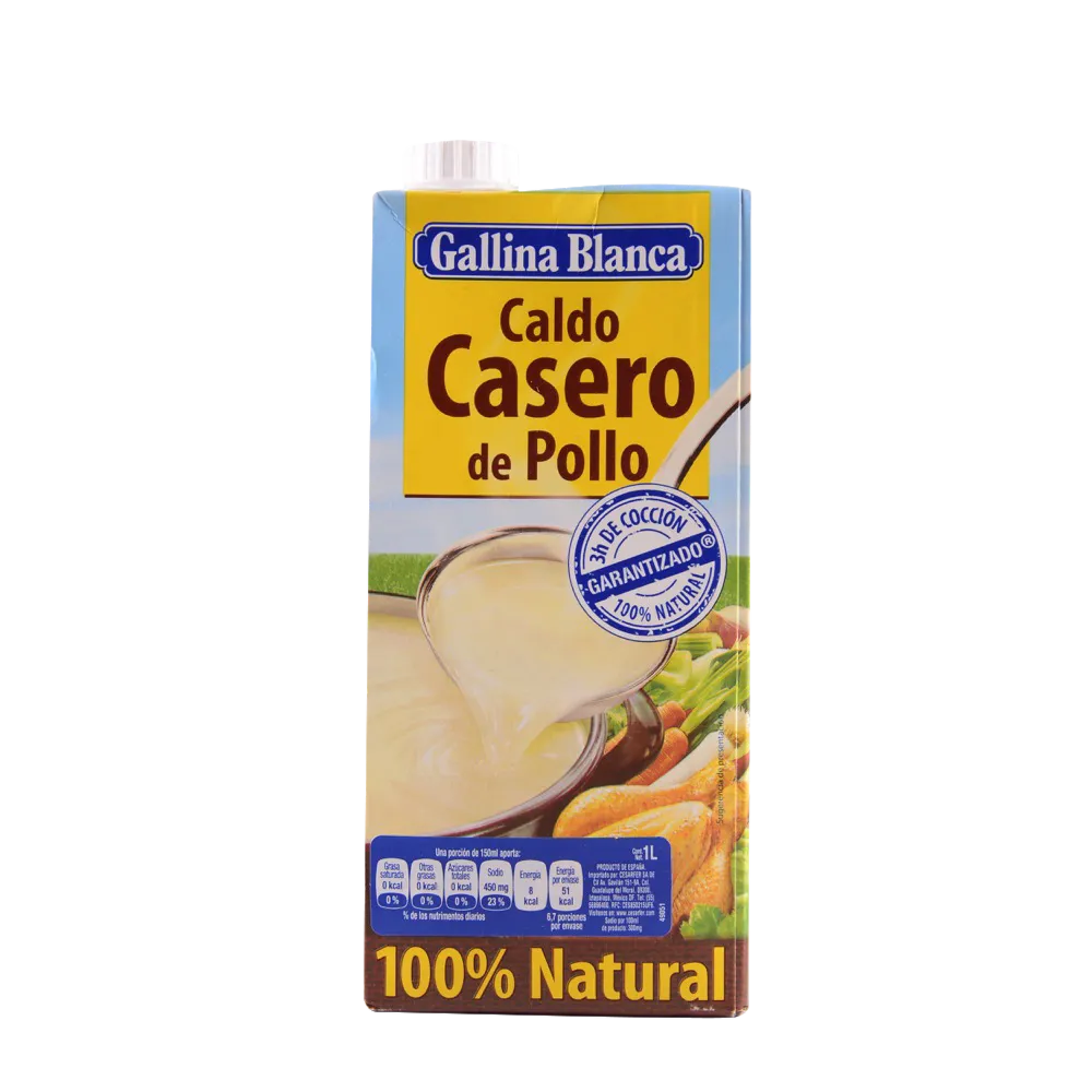 Caldo Casero De Pollo Sin Gluten Liquido Gallina Blanca 1 Lt