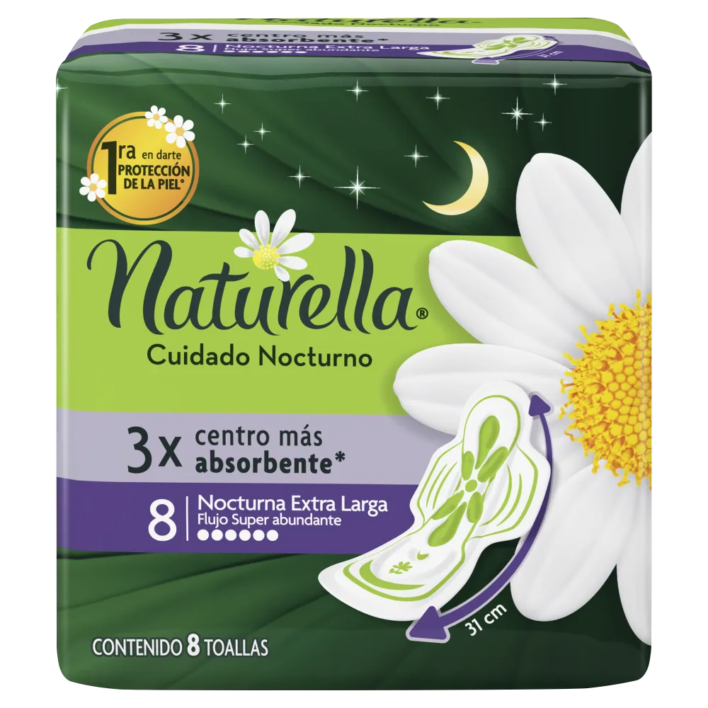 Toalla con Alas Nocturna Naturella 8 Pza